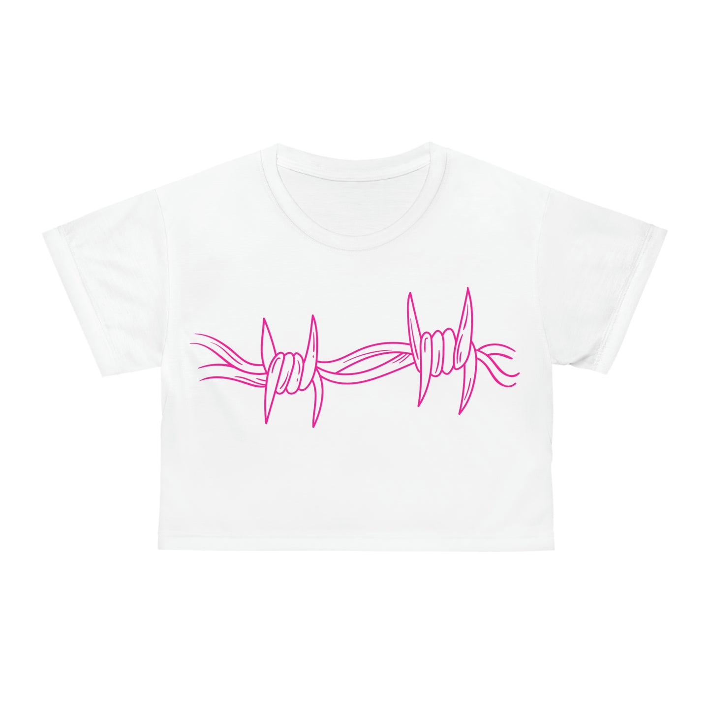 Pink Barbed Wire Crop Tee