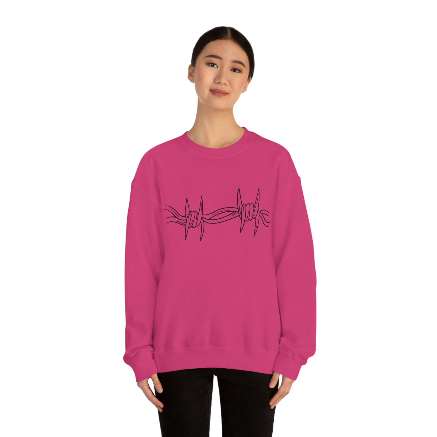 Pink Barbed Wire Unisex Heavy Blend™ Crewneck Sweatshirt